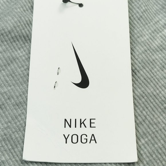 Nike Tank Top Women's Yoga Slim-fit Ribbed Cropped Running Sport Grey CU5344-073 - Picture 5 of 7